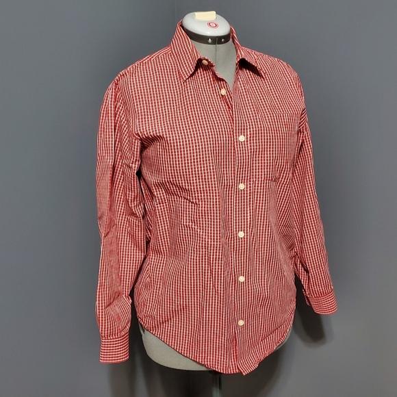 Vintage Old Navy Womens Plaid Button Down Shirt Red White Size XXL - Picture 1 of 7